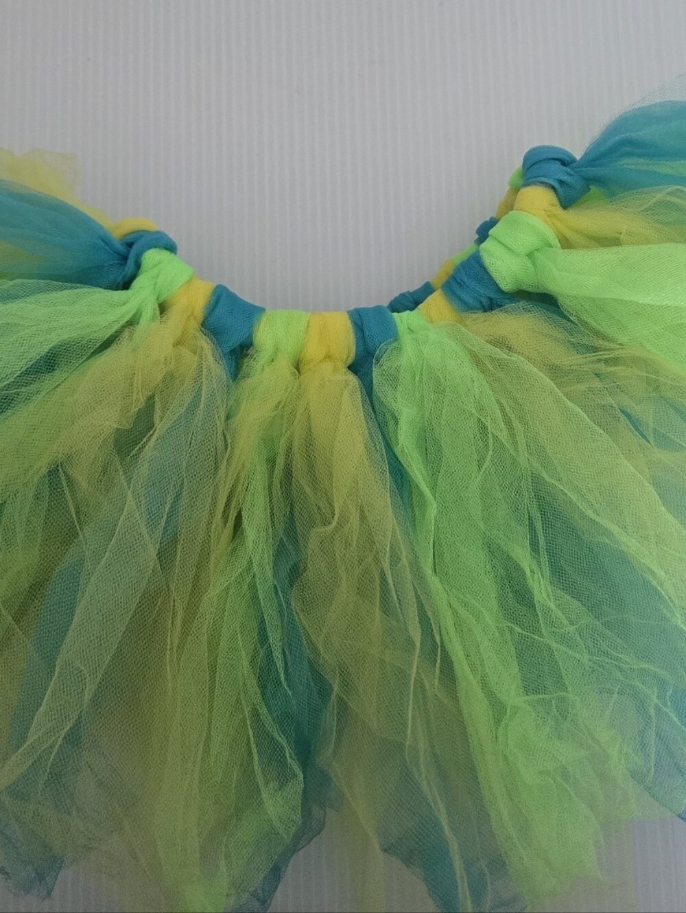 Handmade Neon Blue Green Yellow Tulle Tutu Skirt Kids Dress Up Costume